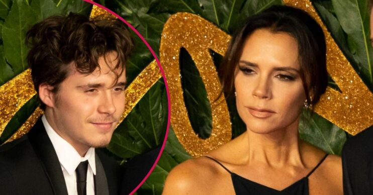 Brooklyn and Victoria Beckham on the red carpet
