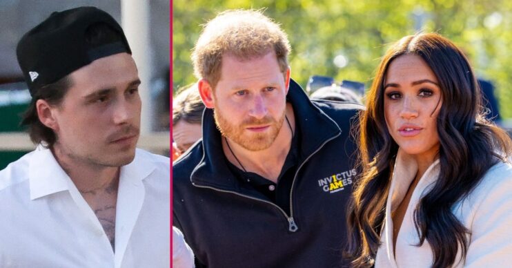 ED composite of Brooklyn Beckham, Prince Harry and Meghan Markle