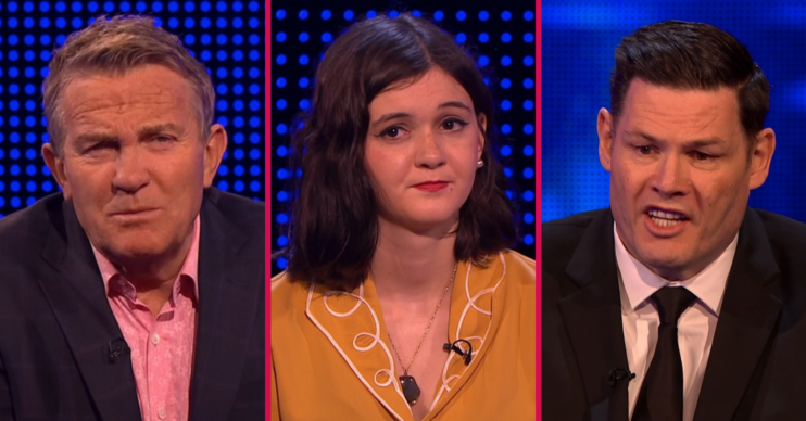 Bradley Walsh, contestant Marsha, Mark Labbett on The Chase
