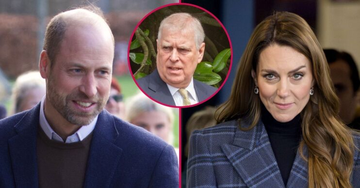 ED composite of Prince William and Kate Middleton in Scotland and Andrew Mountbatten-Windsor at Easter service