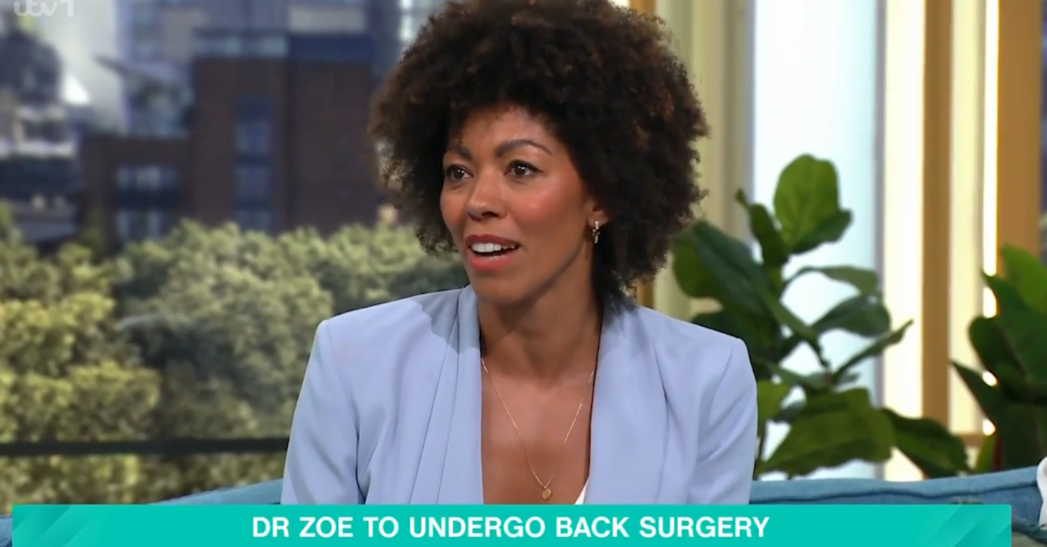 Dr Zoe Williams on This Morning in a blue suit
