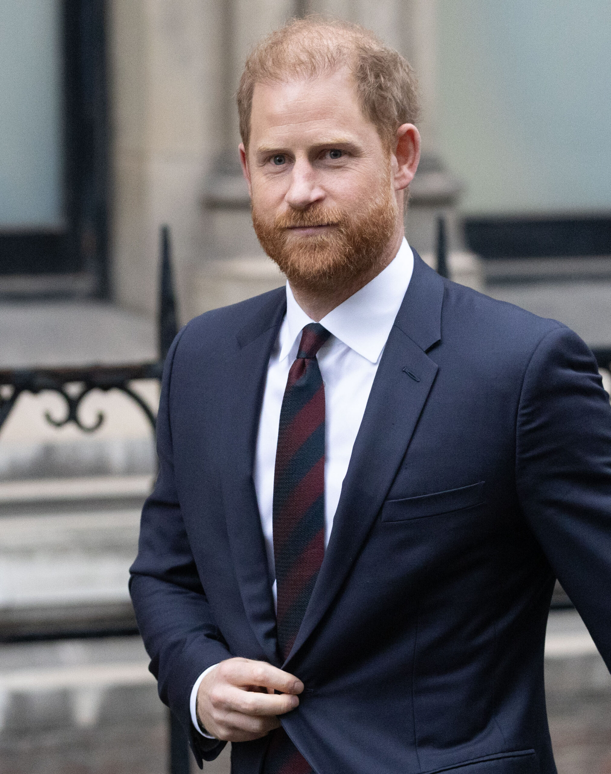 Prince Harry in suit during court appearance for trial