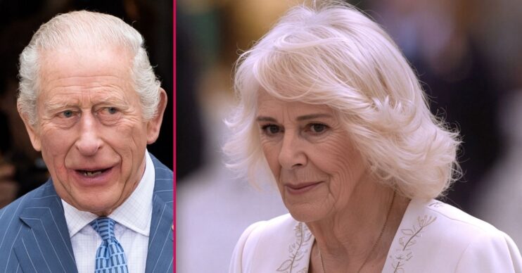 William and Camilla outside