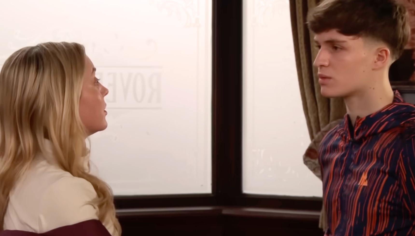 Coronation Street's Megan and Lee talking