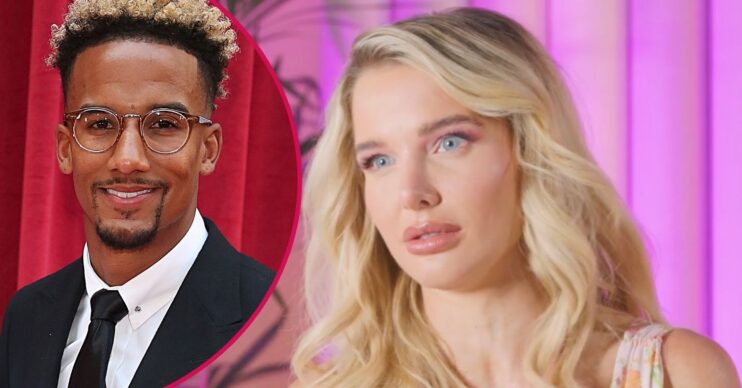 Scott Sinclair smiling and Helen Flanagan looking serious