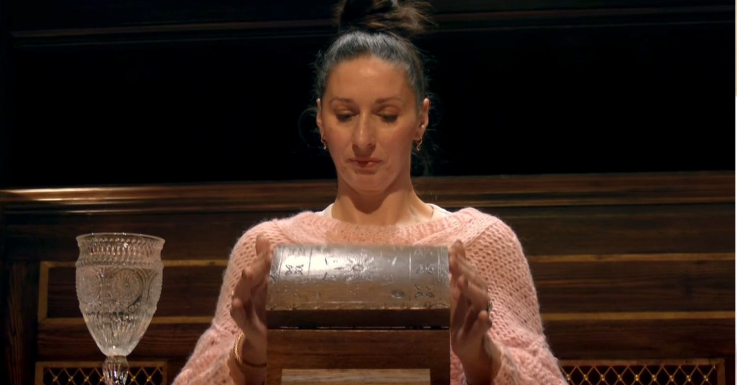 Rachel opening a chest on The Traitors