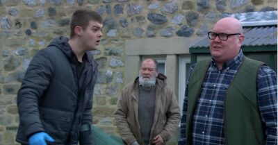 Dylan and Paddy were forced to clean up after Bear (Credit: ITV)