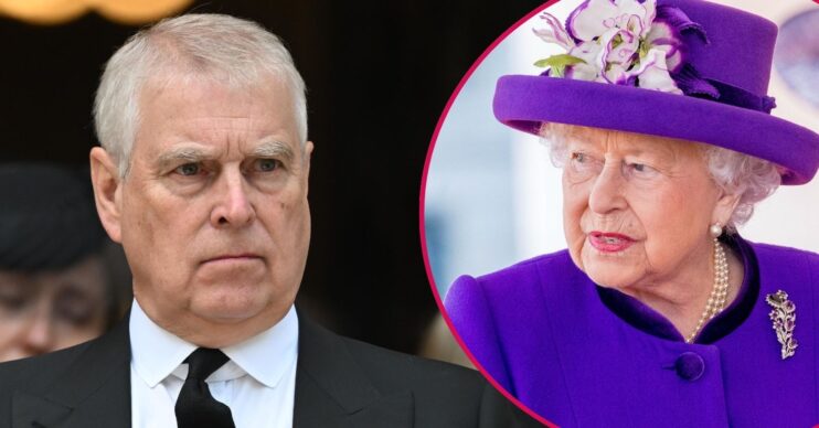 ED composite of Andrew Mountbatten-Windsor and Queen Elizabeth