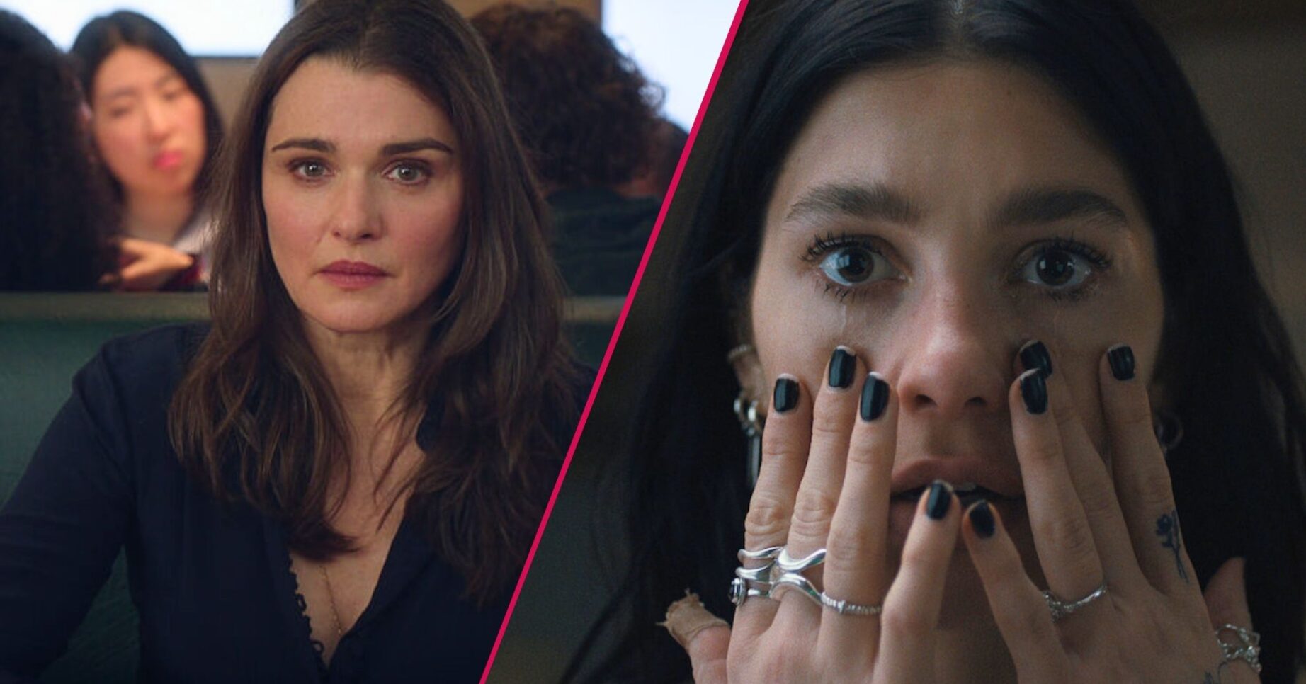 Rachel Weisz in Vladimir and Camila Morrone in Something Very Bad Is Going To Happen