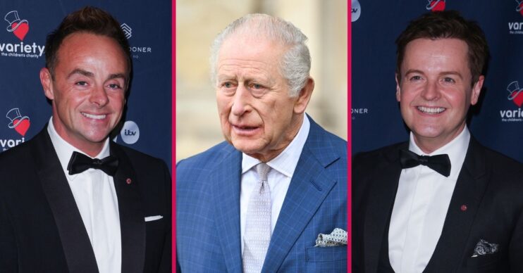 ED composite of Ant McPartlin, Dec Donnelly and King Charles in suits