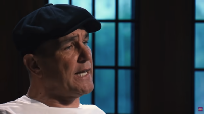 Vinnie Jones speaking on a podcast