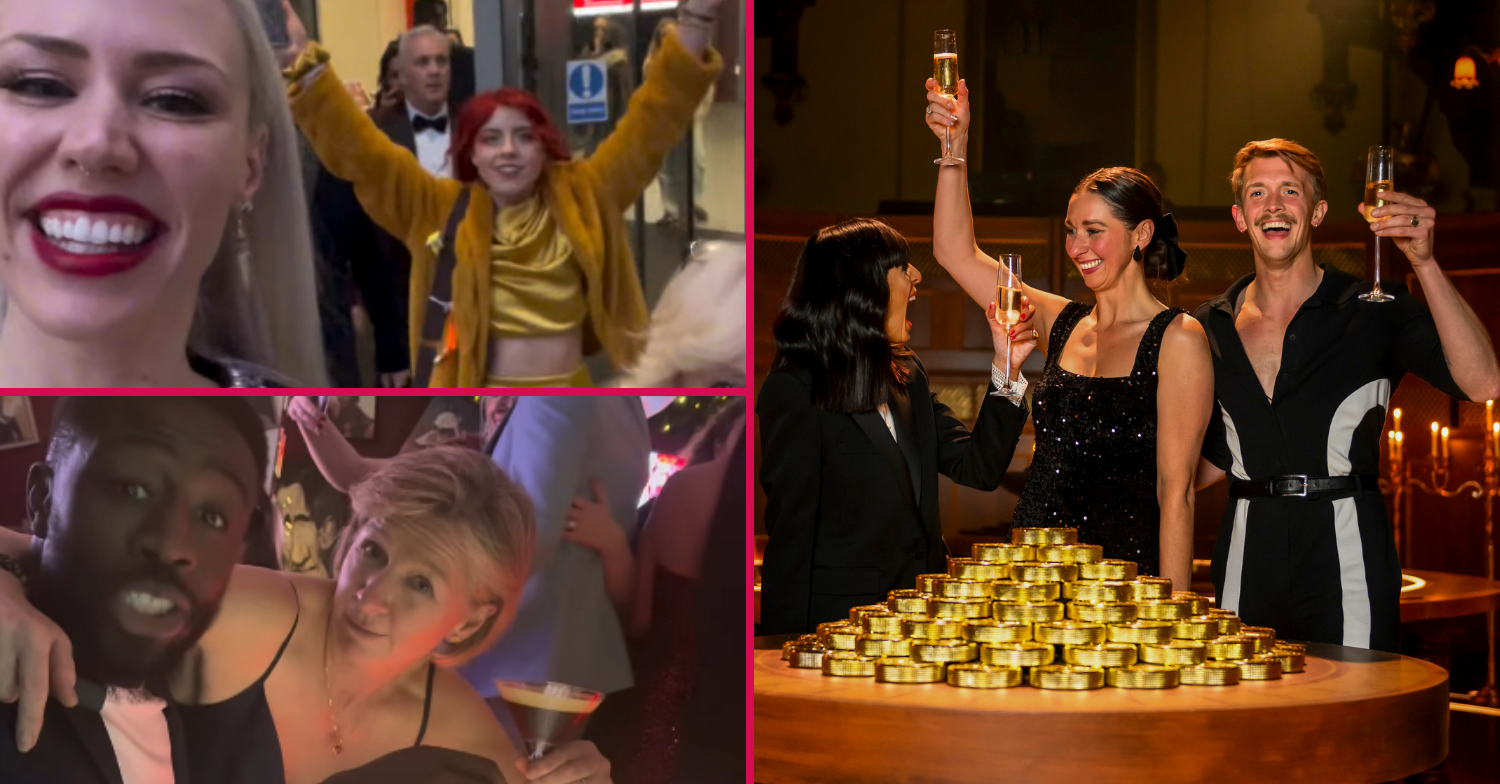 Cast of The Traitors at the wrap party