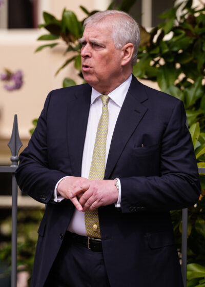 Andrew Mountbatten-Windsor in suit at Easter service