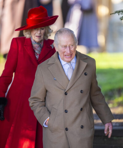 Queen camilla and King Charles on Christmas Day