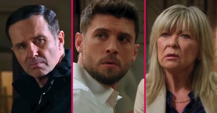 Graham, Joe and Kim in Emmerdale (Credit: ITV/Comp ED!)