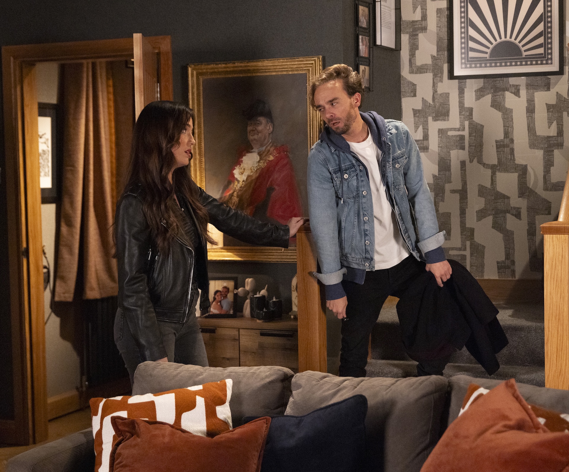 Jodie and David at home in Coronation Street