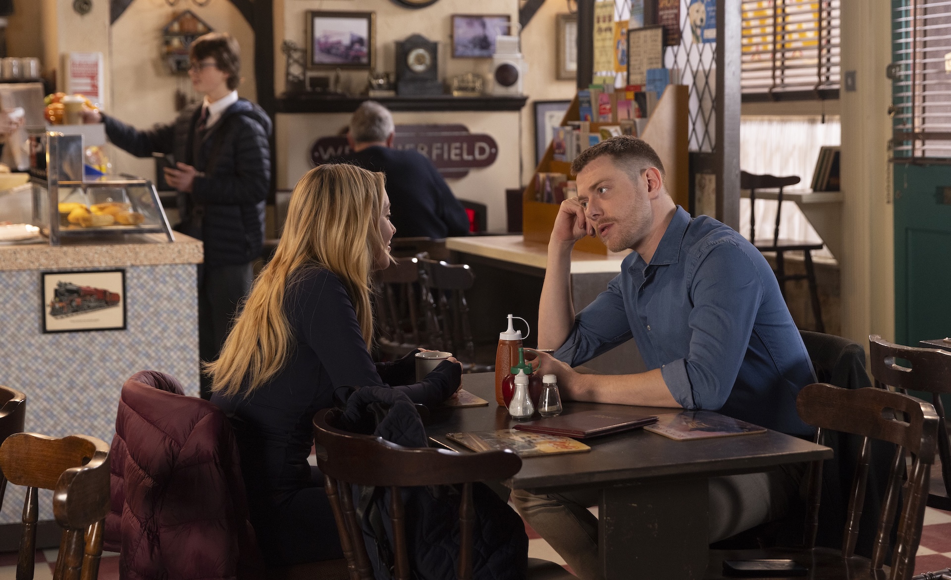 Megan and Daniel talking at Roy's Rolls 