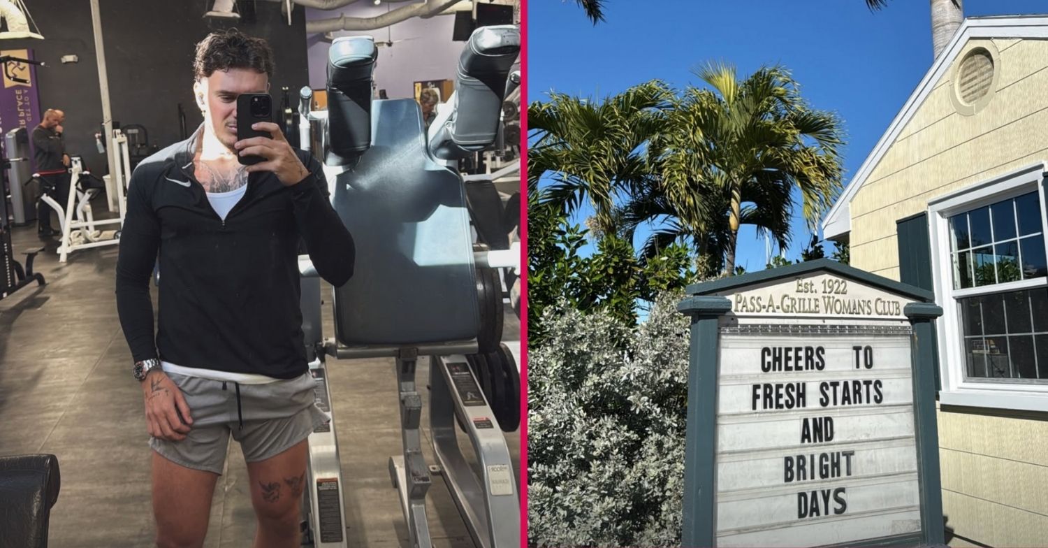 JJ in the gym with cryptic message