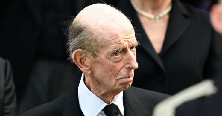 Duke of Kent looks sad at Duchess of Kent's funeral