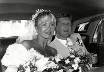 Sarah Greene and Mike Smith on their wedding day