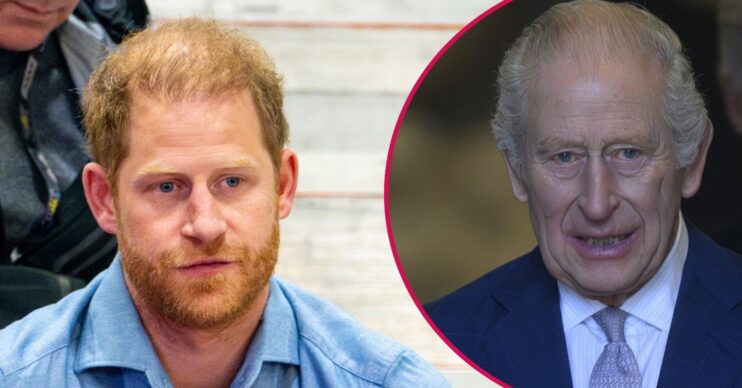 ED composite of King Charles smiling and Prince Harry at Invictus Games