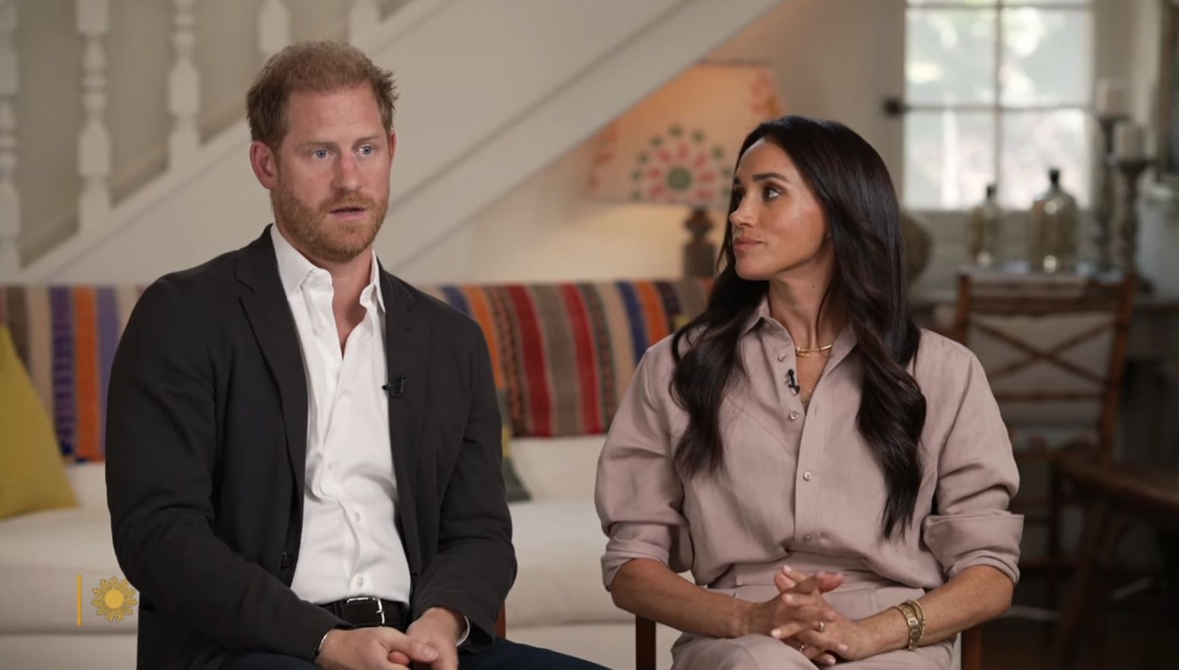 Prince Harry and Meghan Markle during CBS interview