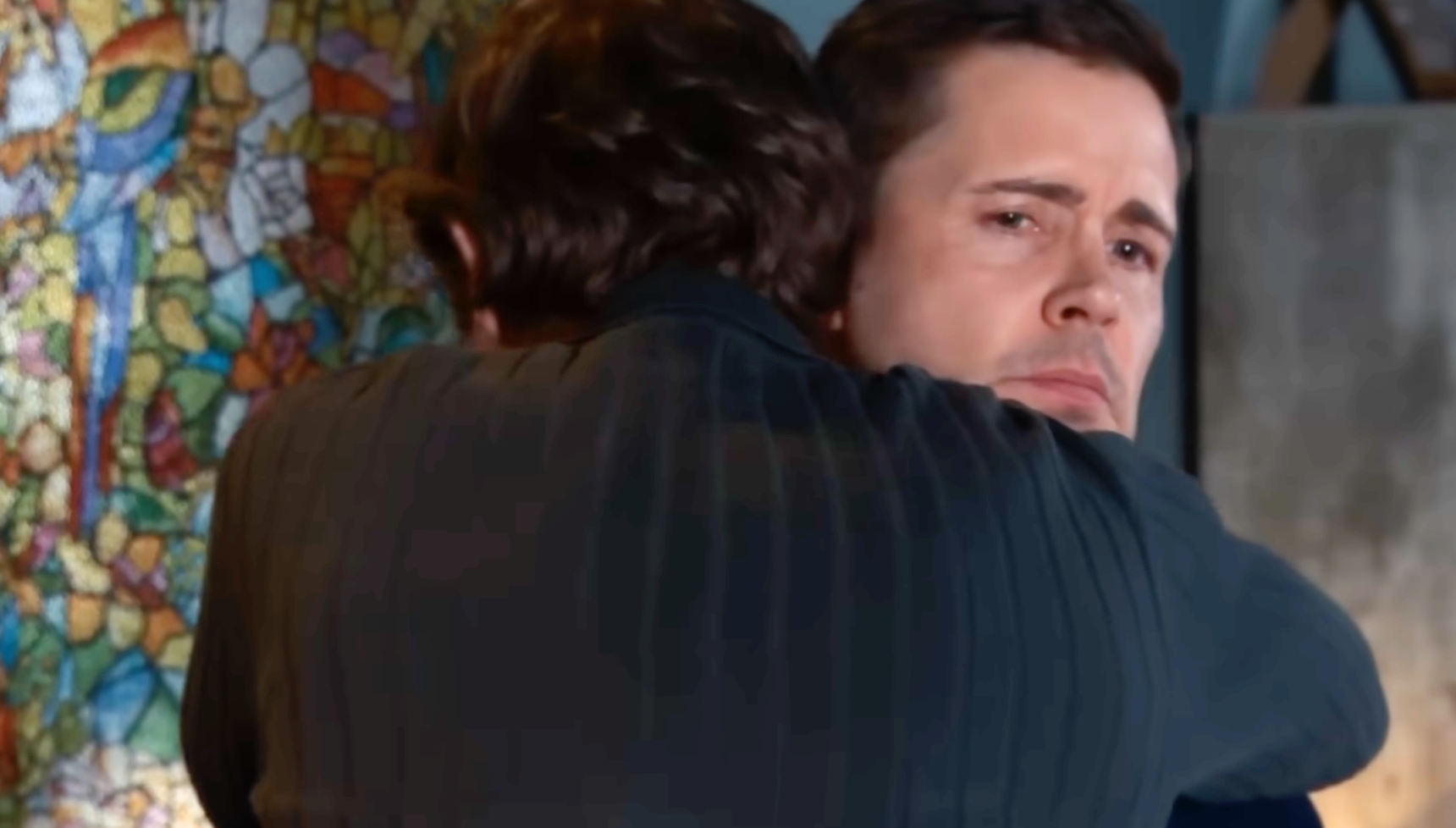 Coronation Street's Todd and Theo hugging