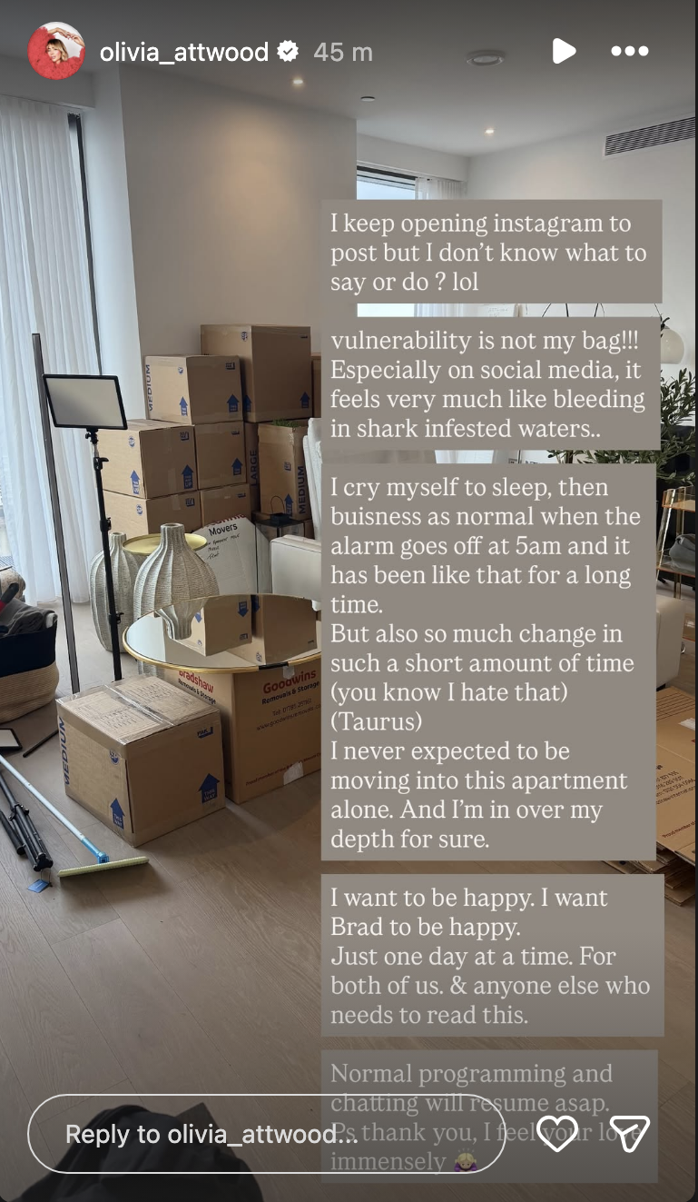 Olivia Attwood's Instagram story