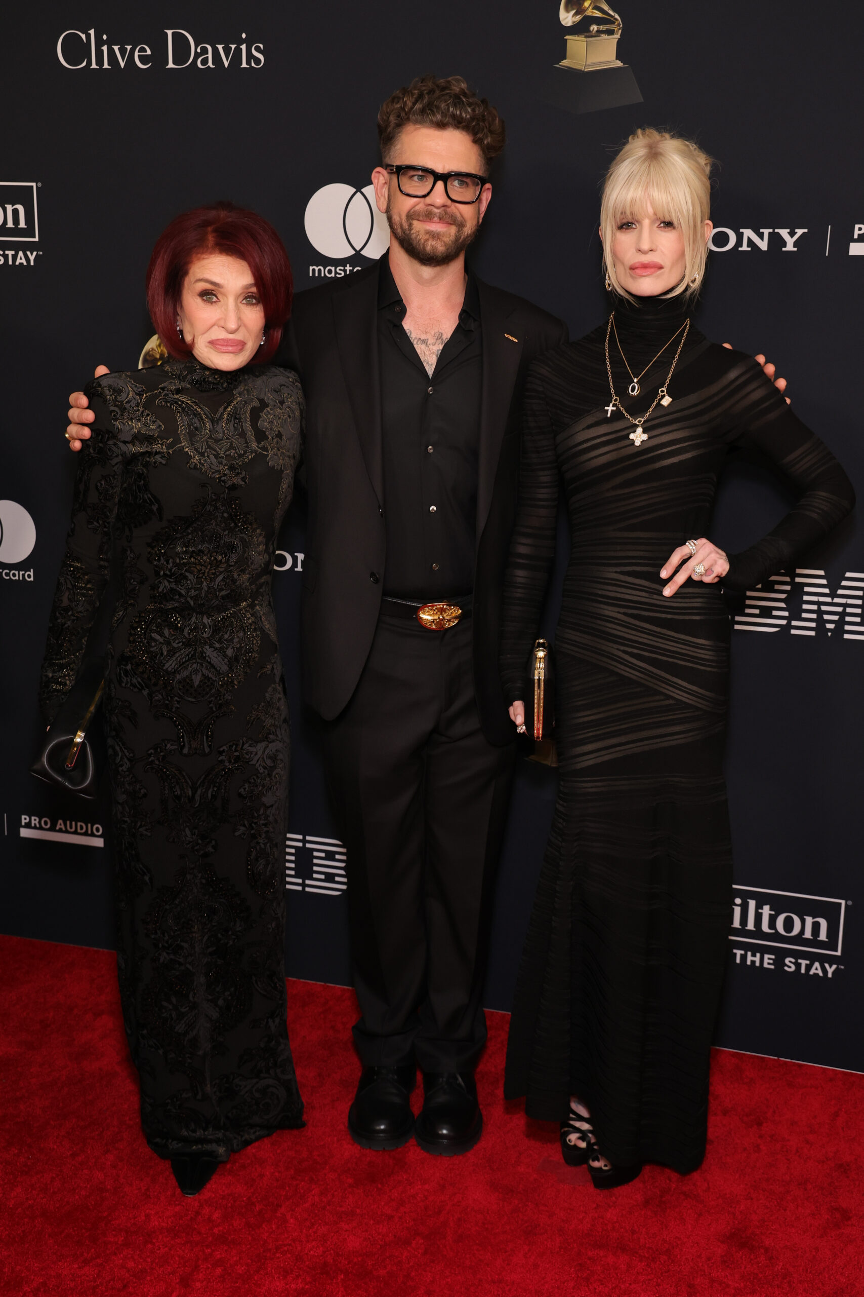 Sharon, Jack and Kelly Osbourne on the Grammys red carpet