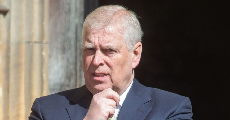 Andrew Mountbatten-Windsor frowning at royal Easter service