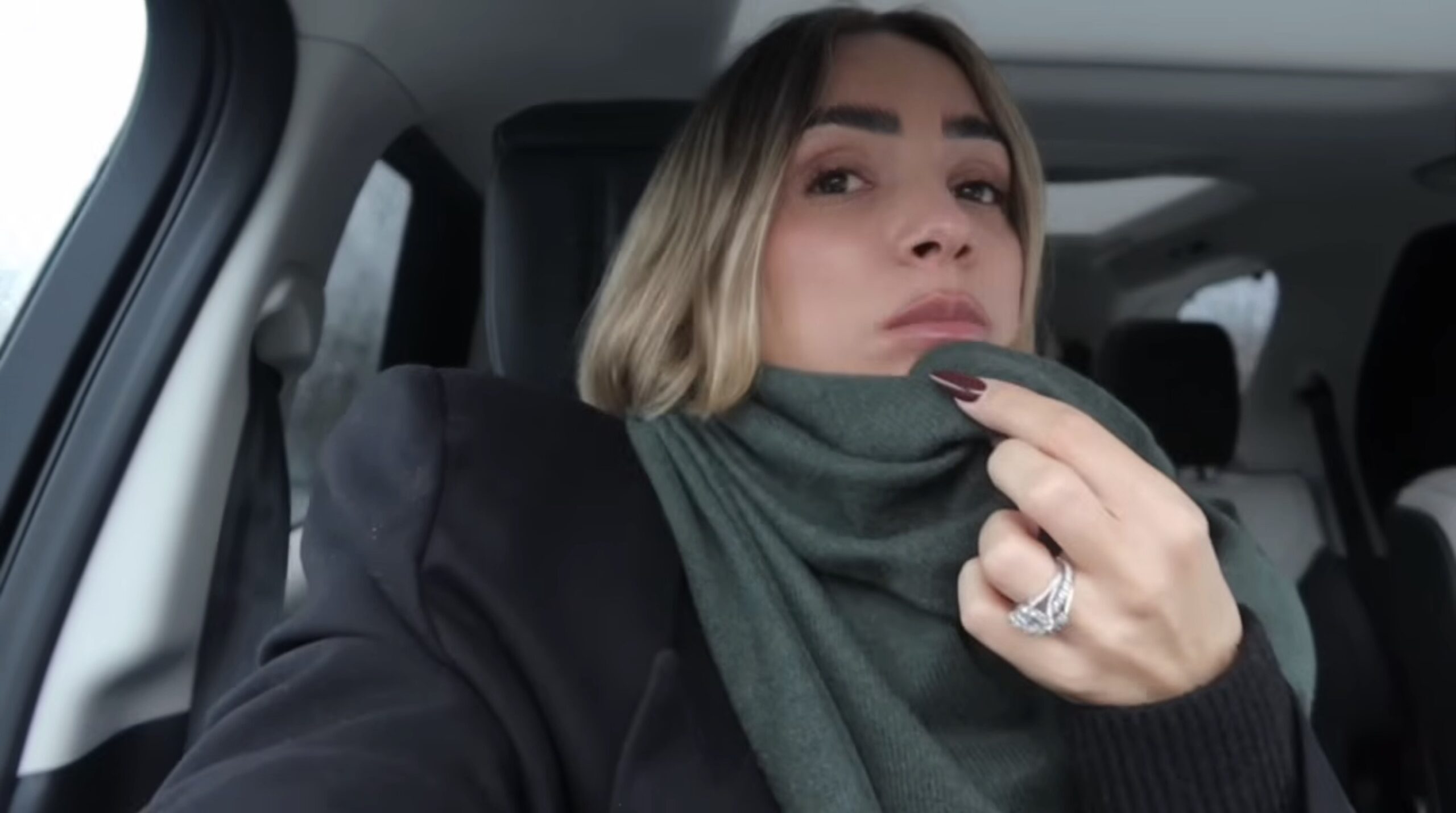 Frankie Bridge in her car