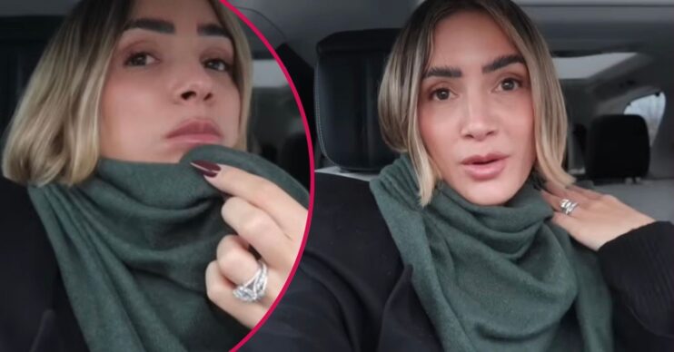 Frankie Bridge in her car