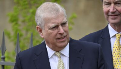 Andrew Mountbatten-Windsor in suit at royal Easter service