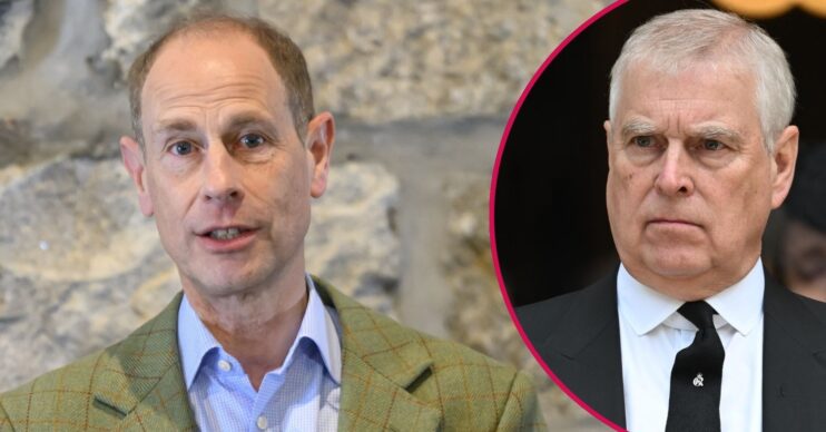 ED composite of Prince Edward talking and Andrew Mountbatten-Windsor at Duchess of Kent's funeral