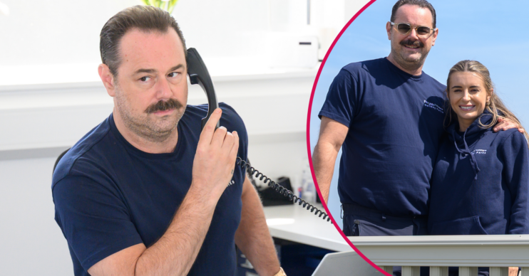 Danny Dyer on the phone and with daughter Dani