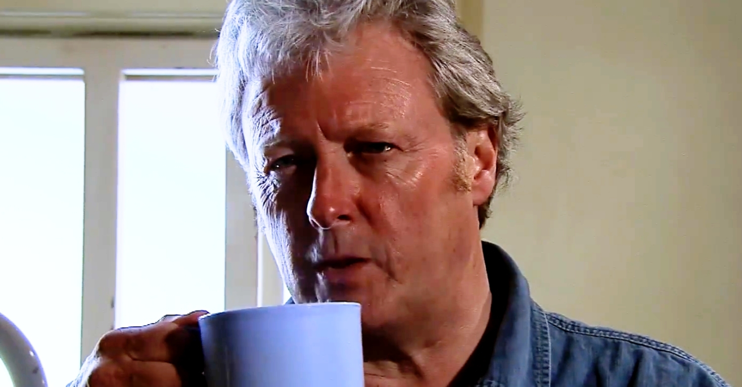 Coronation Street's Jim McDonald with cup of tea
