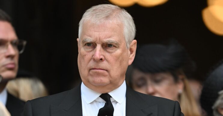 Andrew Mountbatten-Windsor at Duchess of Kent's funeral