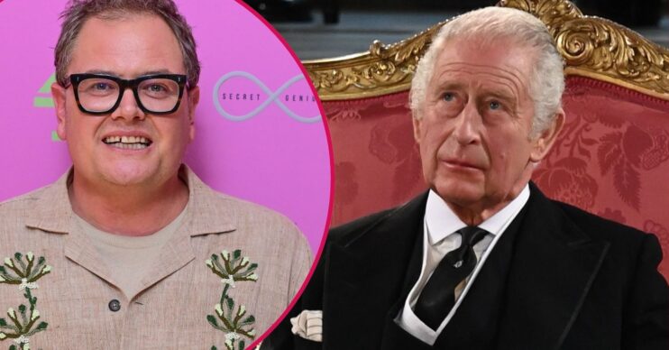 Alan Carr beside King Charles