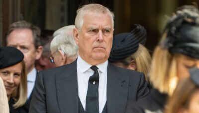 Andrew Mountbatten-Windsor at Duchess of Kent's funeral