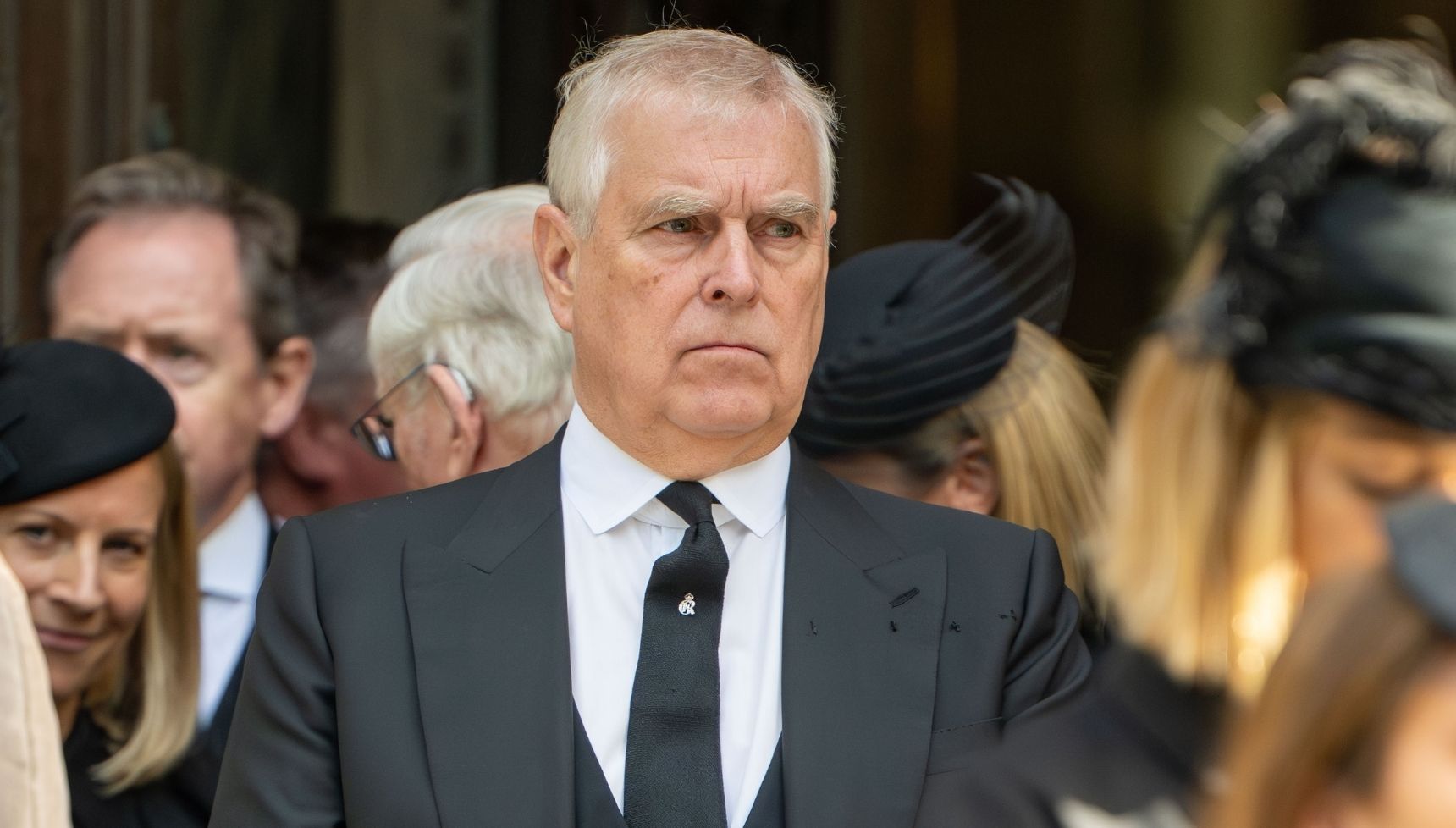 Andrew Mountbatten-Windsor at Duchess of Kent's funeral