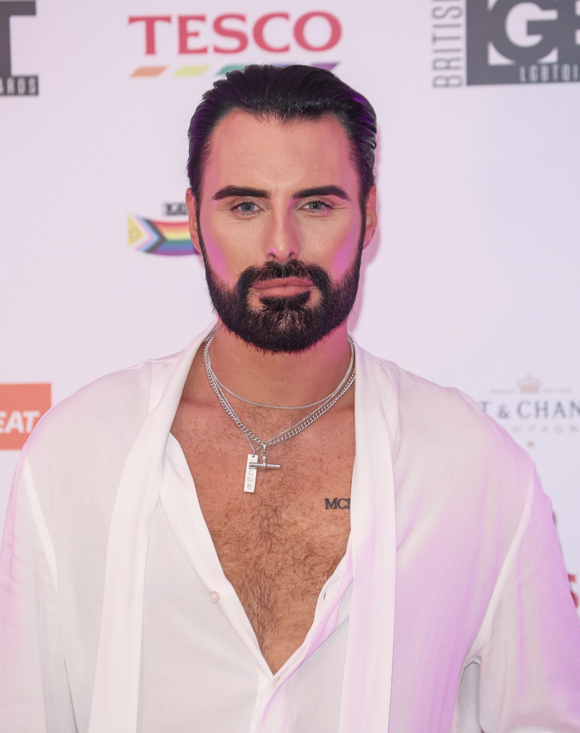 Rylan Clark looking to camera
