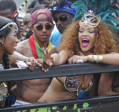Lewis Hamilton with Rihanna