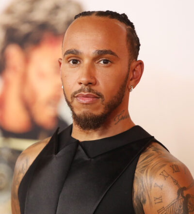 Lewis Hamilton looking to camera