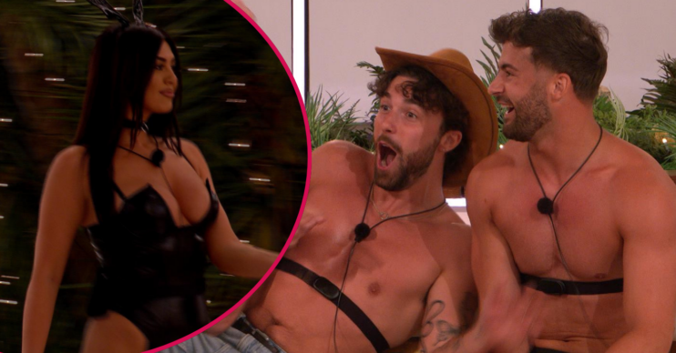 Belle and the boys on Love Island