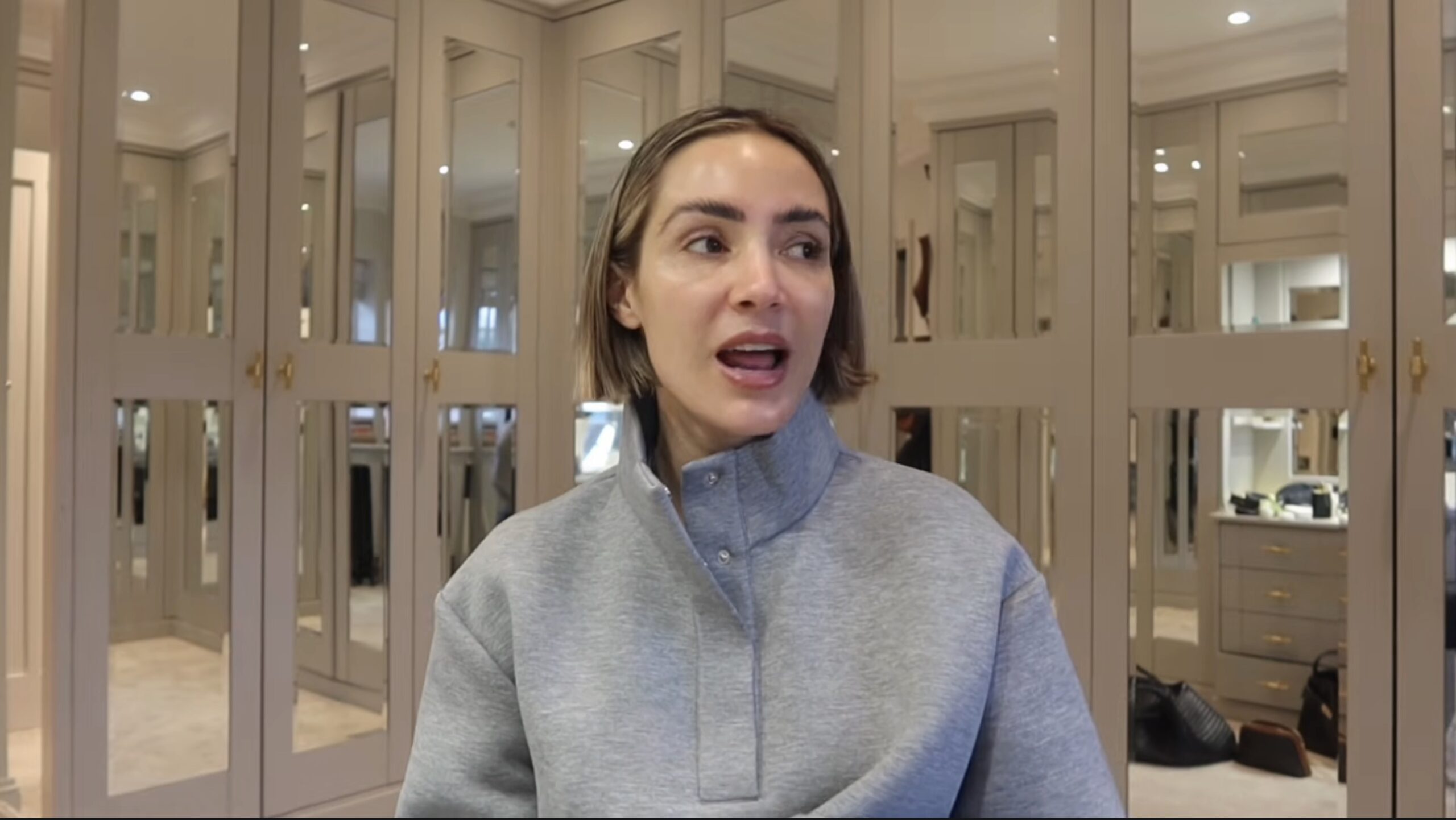 Frankie Bridge looking to the side