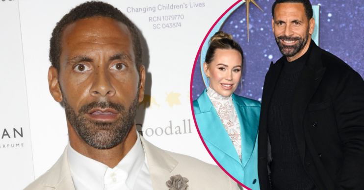 Rio Ferdinand and with wife Kate inset