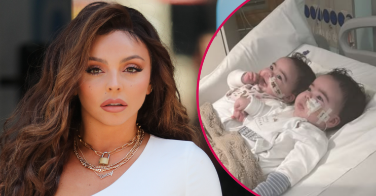Jesy Nelson and her twins in hospital