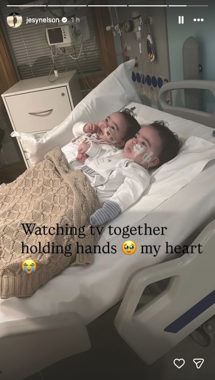 Jesy Nelson's twins Ocean and Story in hospital