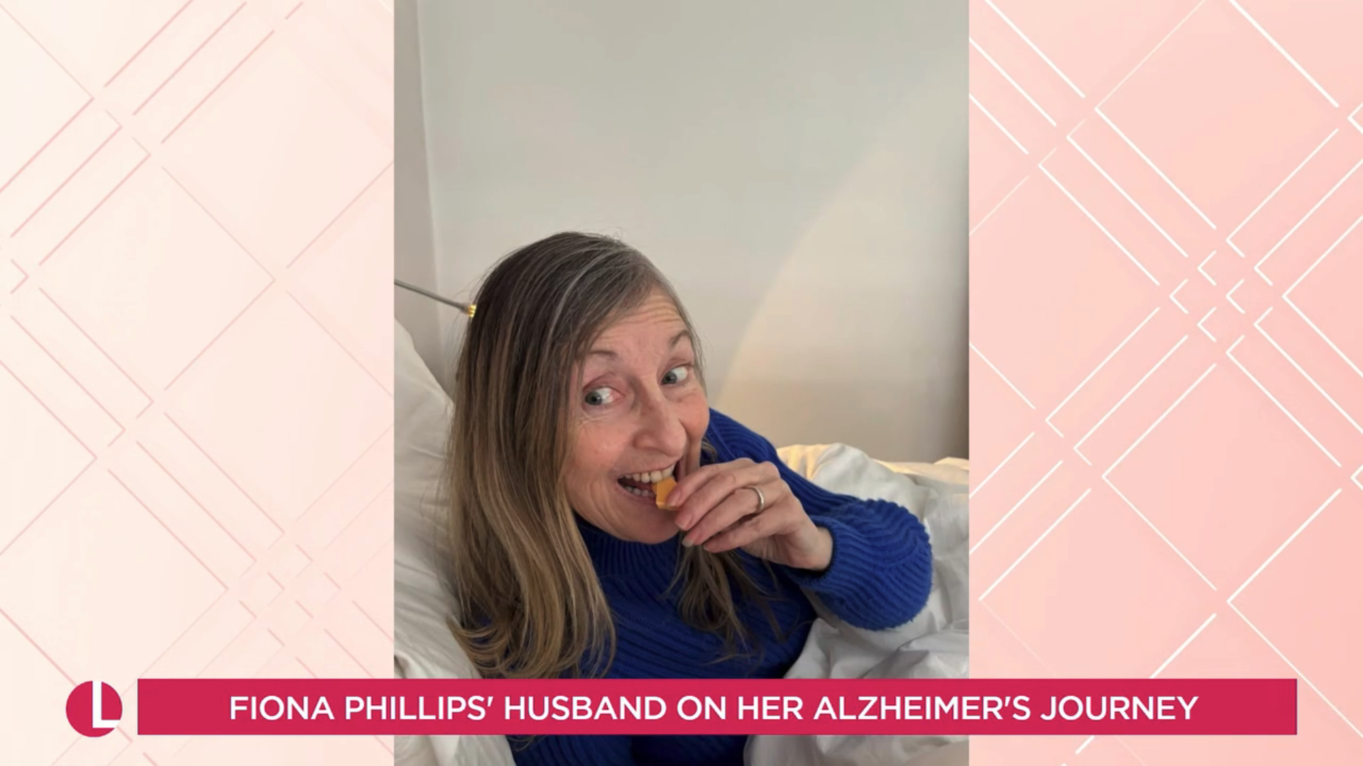 Fiona Phillips eating chocolate on Lorraine