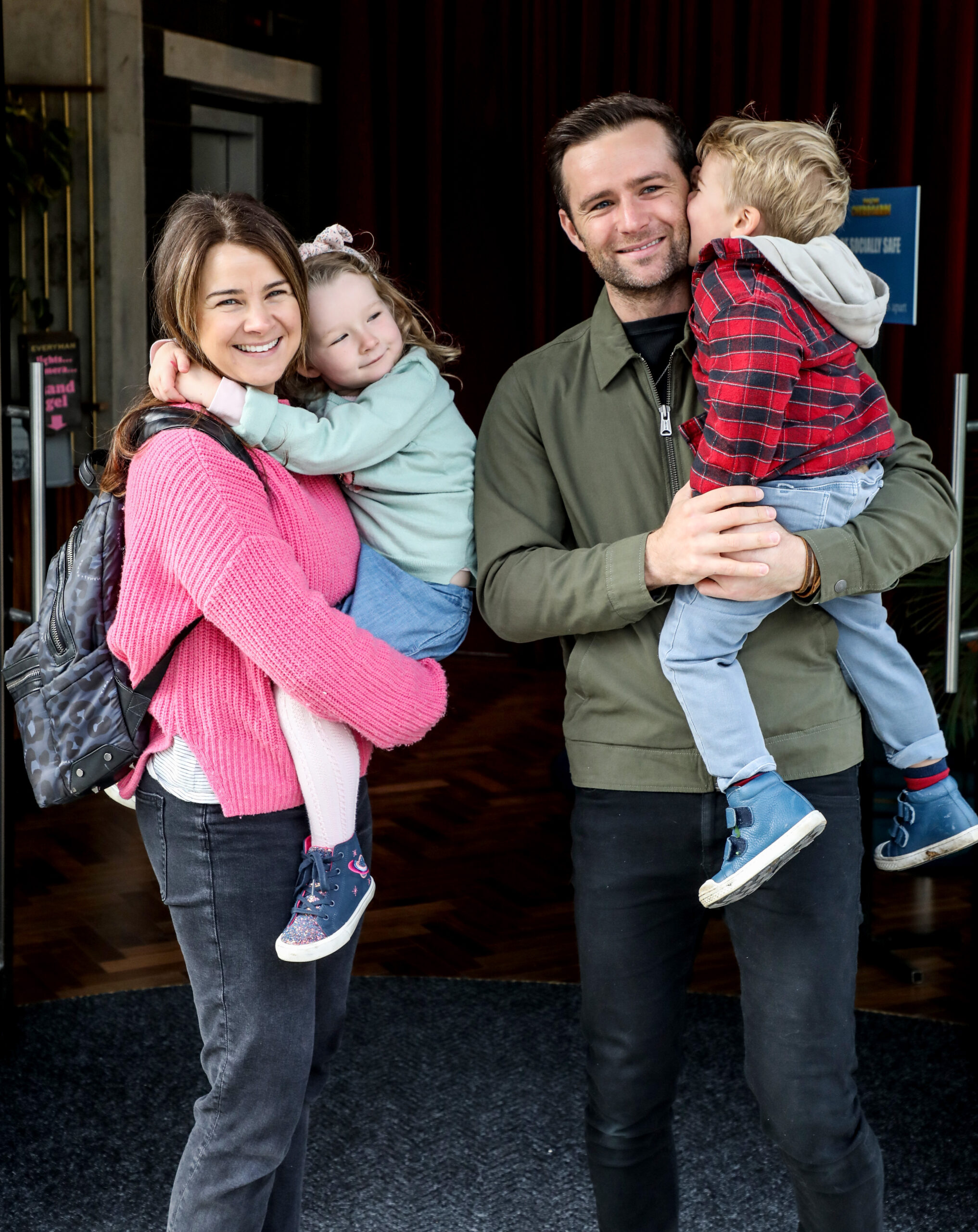 Harry and Izzy Judd with their kids 